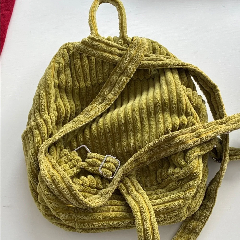 BDG Olive Green Corduroy mini Backpack - Picture 4 of 5